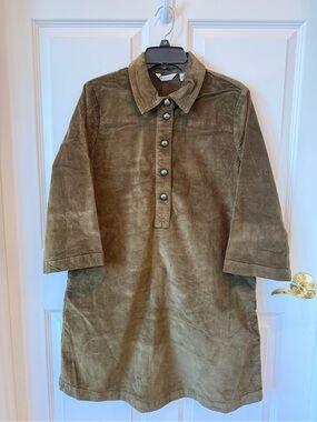 B Young Corduroy Button-Front Dress
